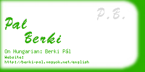 pal berki business card